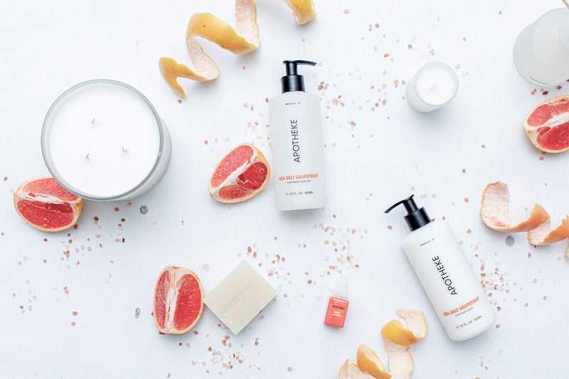 Apotheke Signature Scented Candles for Home, Sea Salt Grapefruit - 10.5 oz - Soy Wax, Non Toxic, Large Jar White - Luxury Candle Gifts for Women & Men - Pepper, Dew Drops, and Tarragon - Image 5